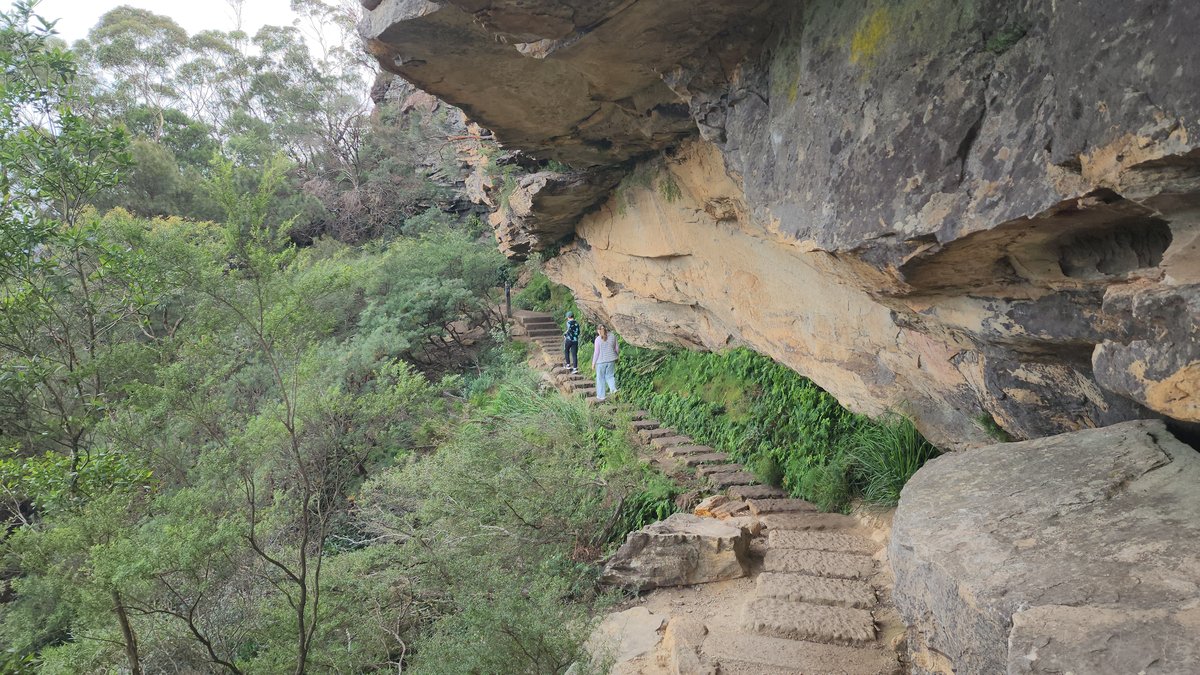 Каменные ступени в скале на маршруте National Pass у Wentworth Falls