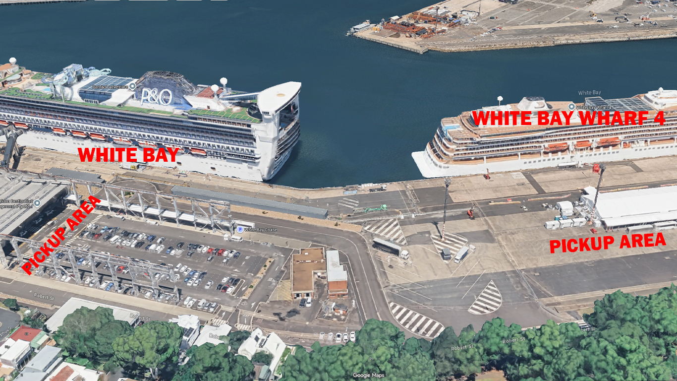 Карта пикапа в White Bay Cruise Terminal Сидней